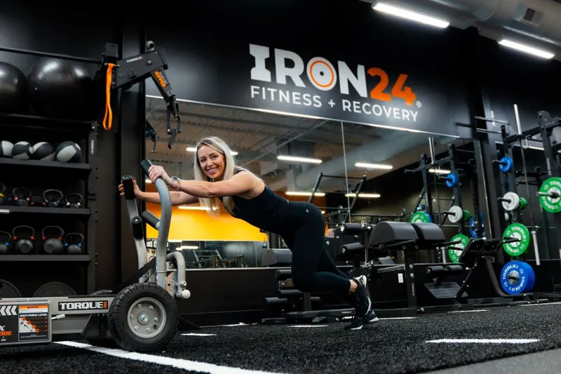 Weight sled push at Iron 24