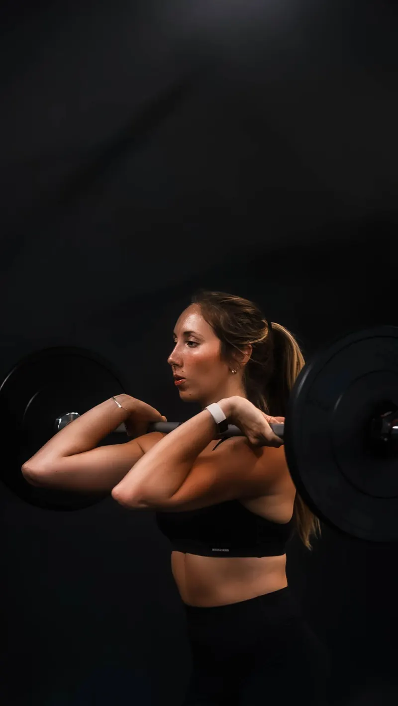 Barbell front-rack hold at Iron 24