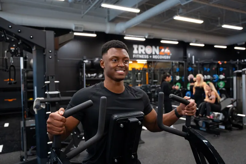 Cardio session on an elliptical at Iron 24