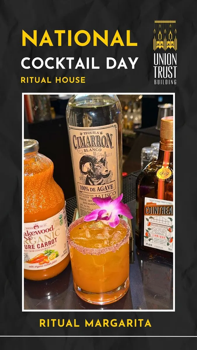 National Cocktail Day story slide featuring a tenant restaurant